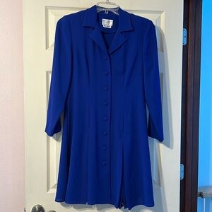 Warren Petites New York Royal Blue Suit Jacket Dress 10P